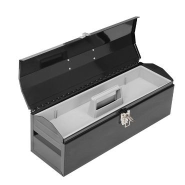 Portable Steel Tool Box with Metal Latch Closure